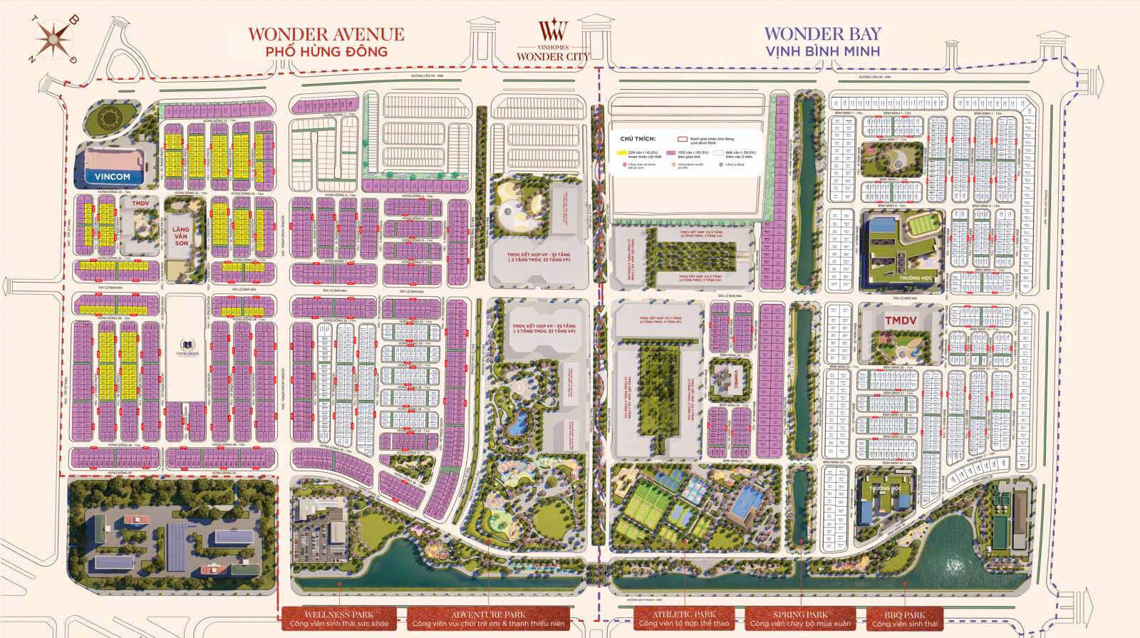 mặt bằng tiện ích dự án vinhomes wonder city đan phượng