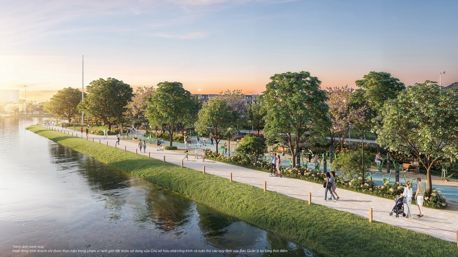 tiện ích dự án vinhomes wonder city công viên ven sông