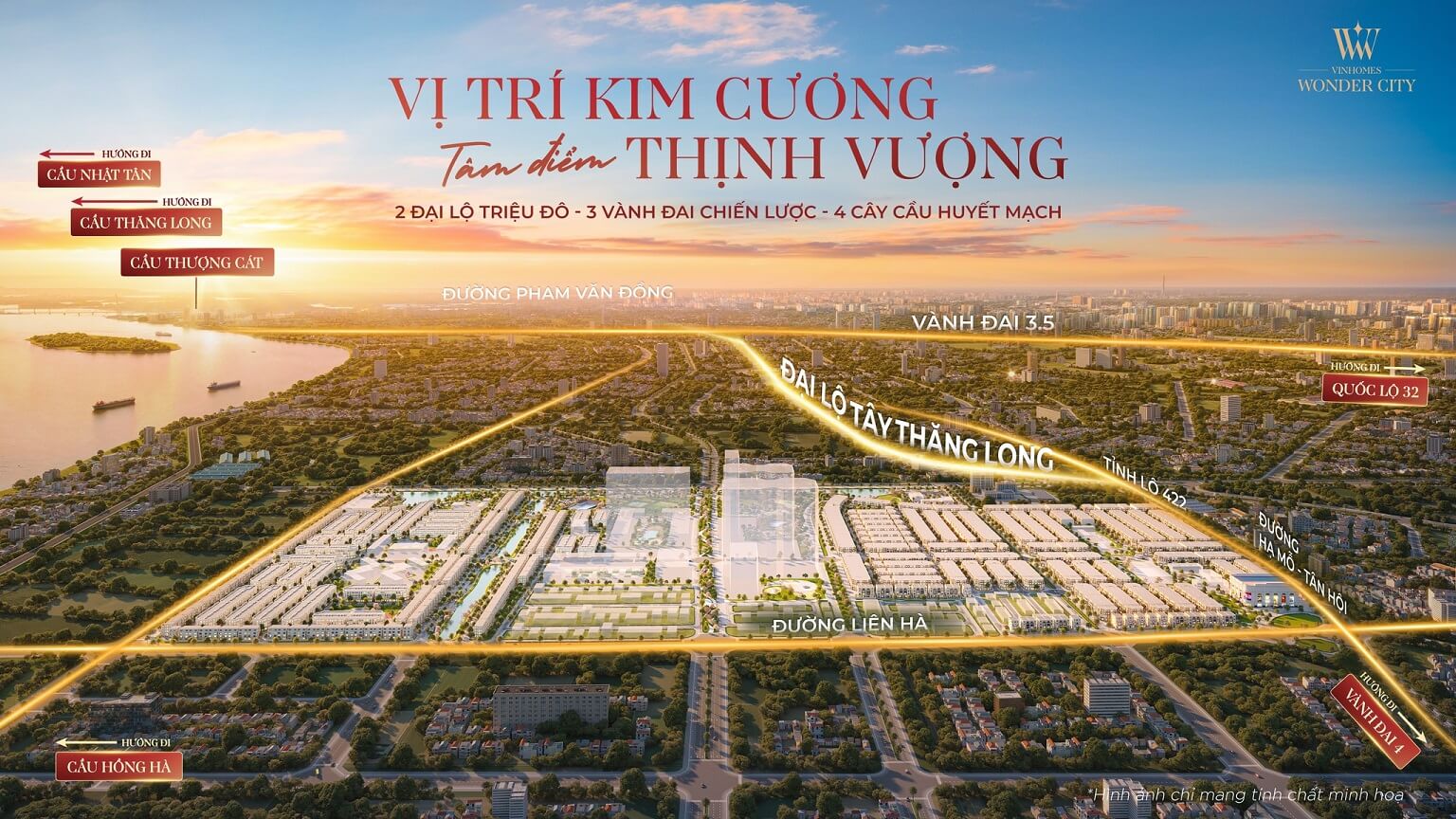 vị trí dự án vinhomes wonder city đan phượng